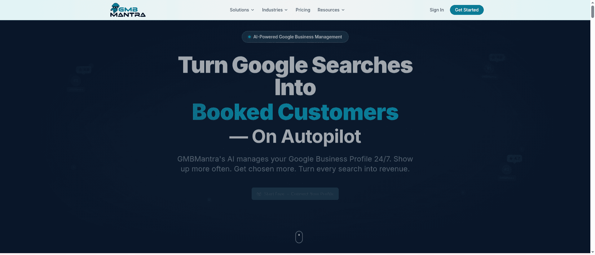 Screenshot of GMBMantra