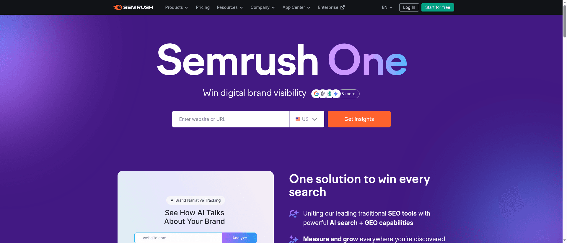 Screenshot of Semrush
